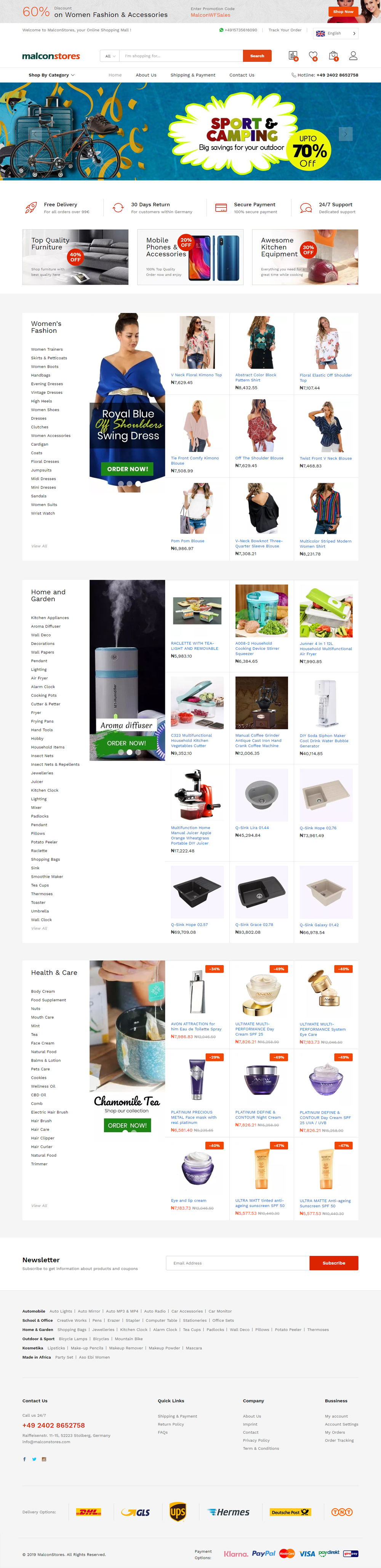 malconstores eCommerce web design