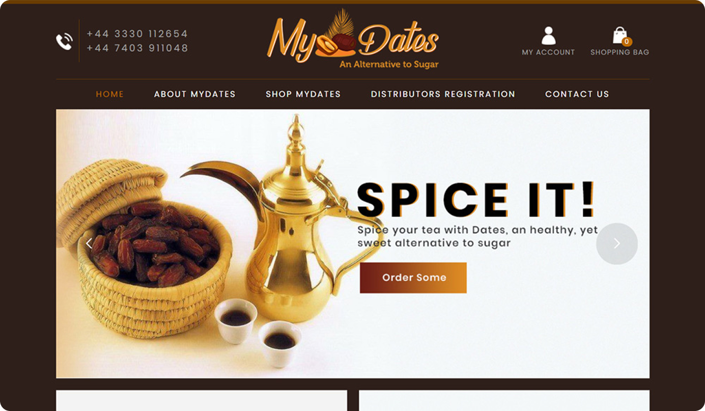 MyDates ecommerce website developed by dientweb