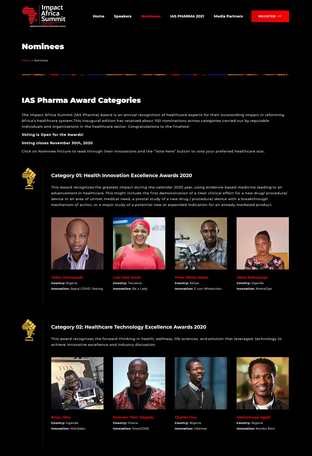 impact africa summit website design