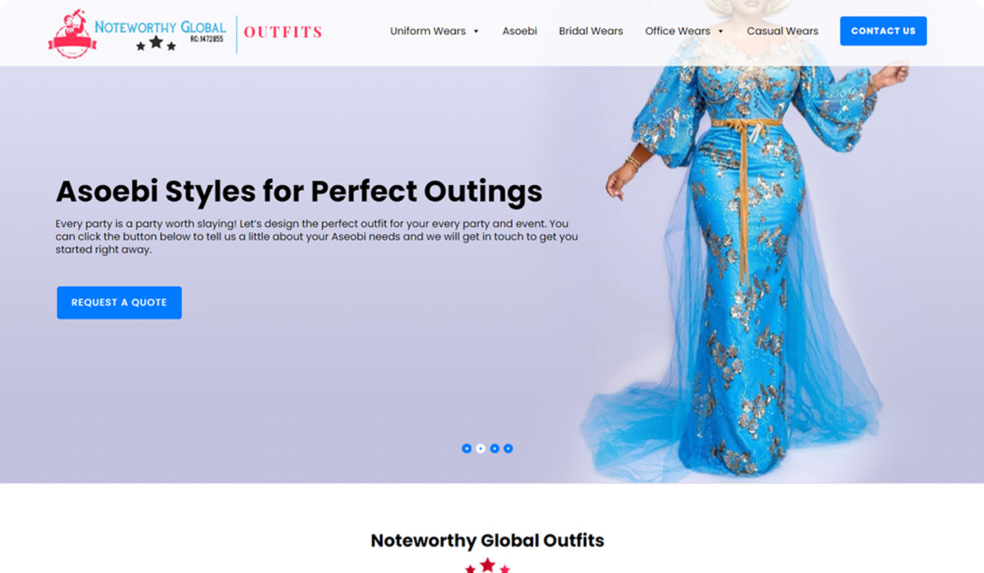 noteworthy outfit website design by dientweb