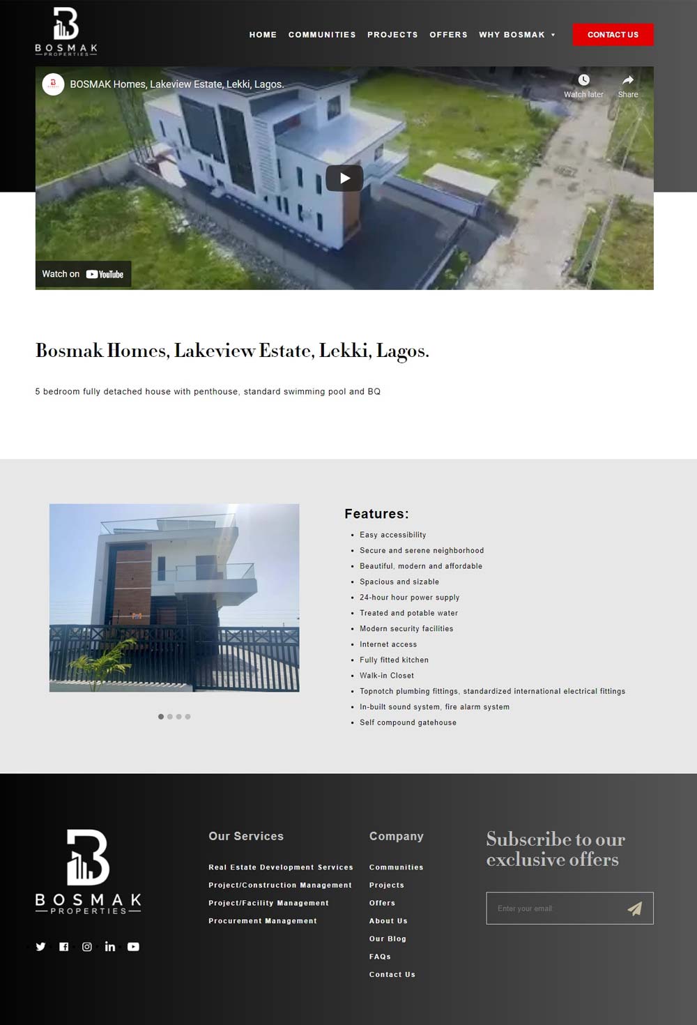 bosmak properties real estate website design by dientweb