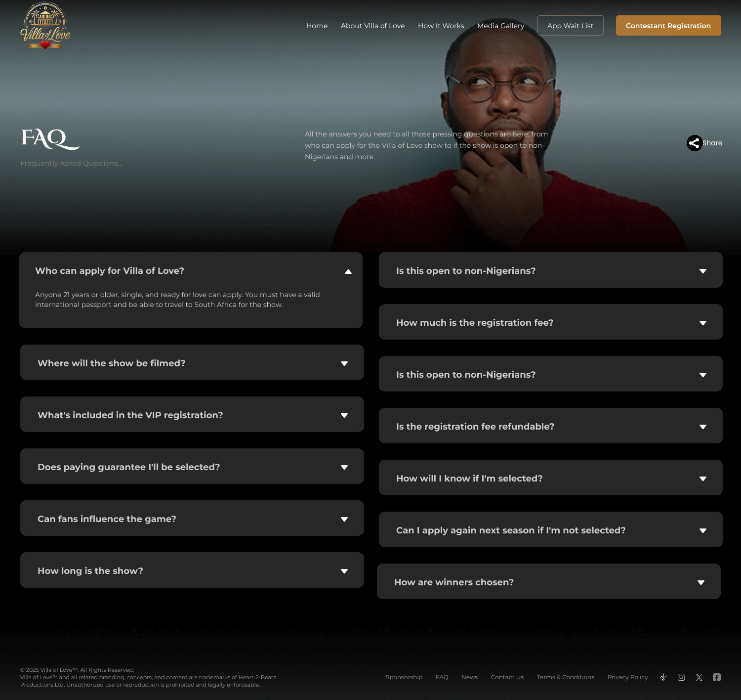 villa of love naija website design by dientweb